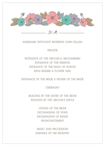 Proper Painterly Wedding Programs