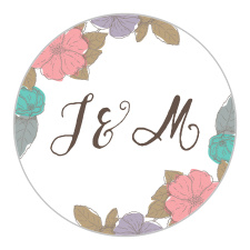 A lovely ballet pink descends seamlessly to white on the Proper Painterly Wedding Stickers. 