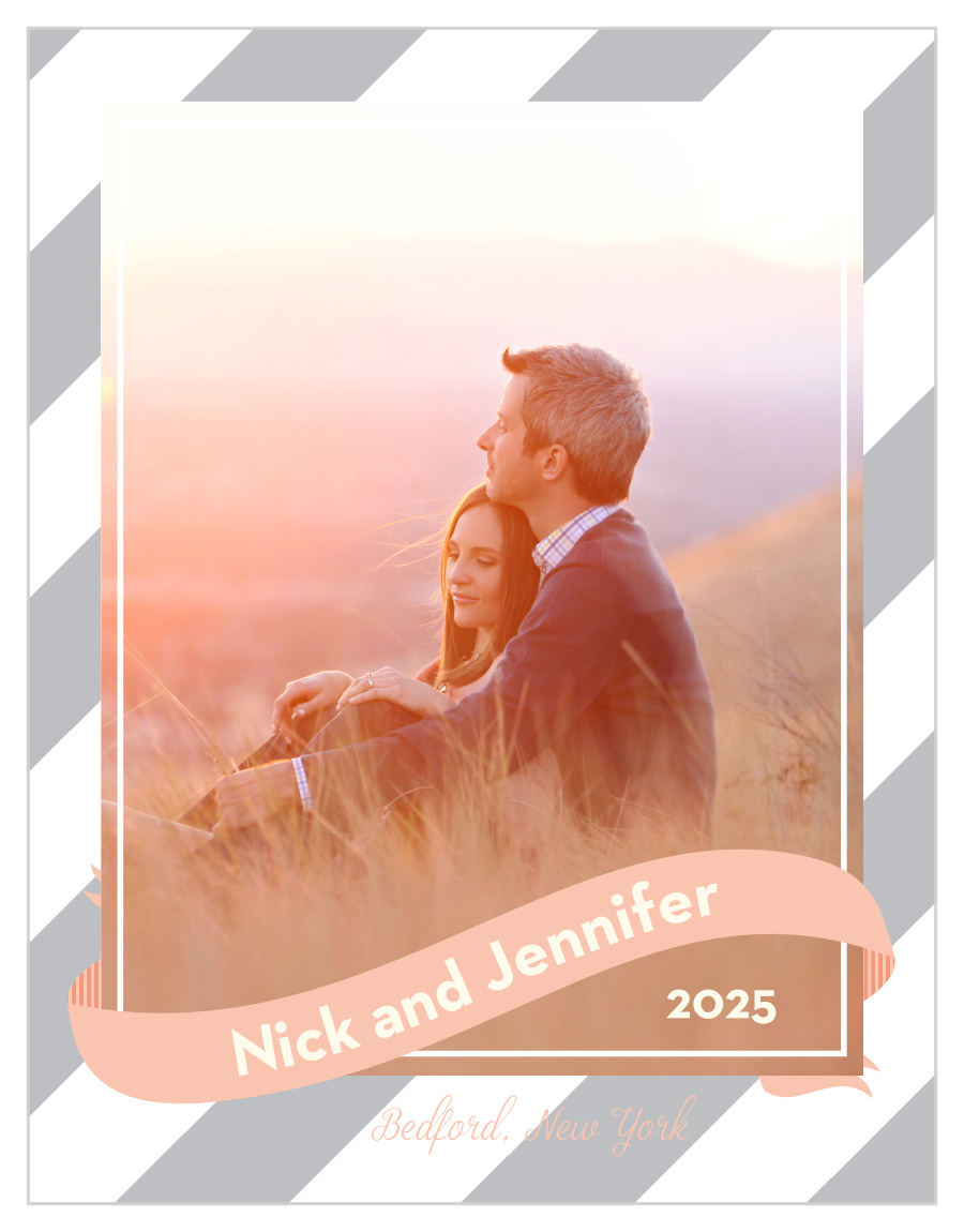 Ribbon & Stripes Save the Date Magnets