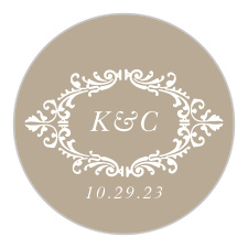 A victorian styled emblem makes the Lace Couture Wedding Stickers an irresistible choice! 