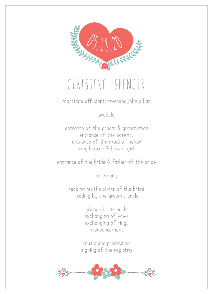 Live & Love Wedding Programs