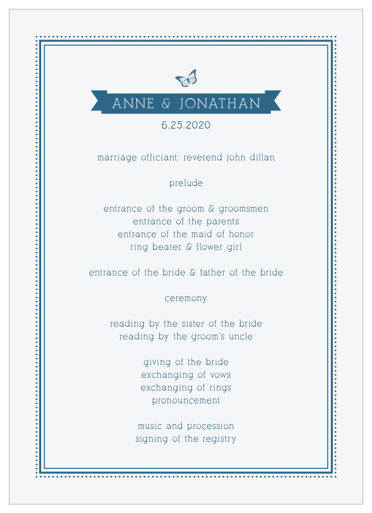 My Dear Wedding Programs