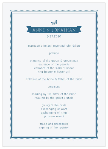 My Dear Wedding Programs