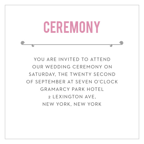 Just My Type Ceremony Cards