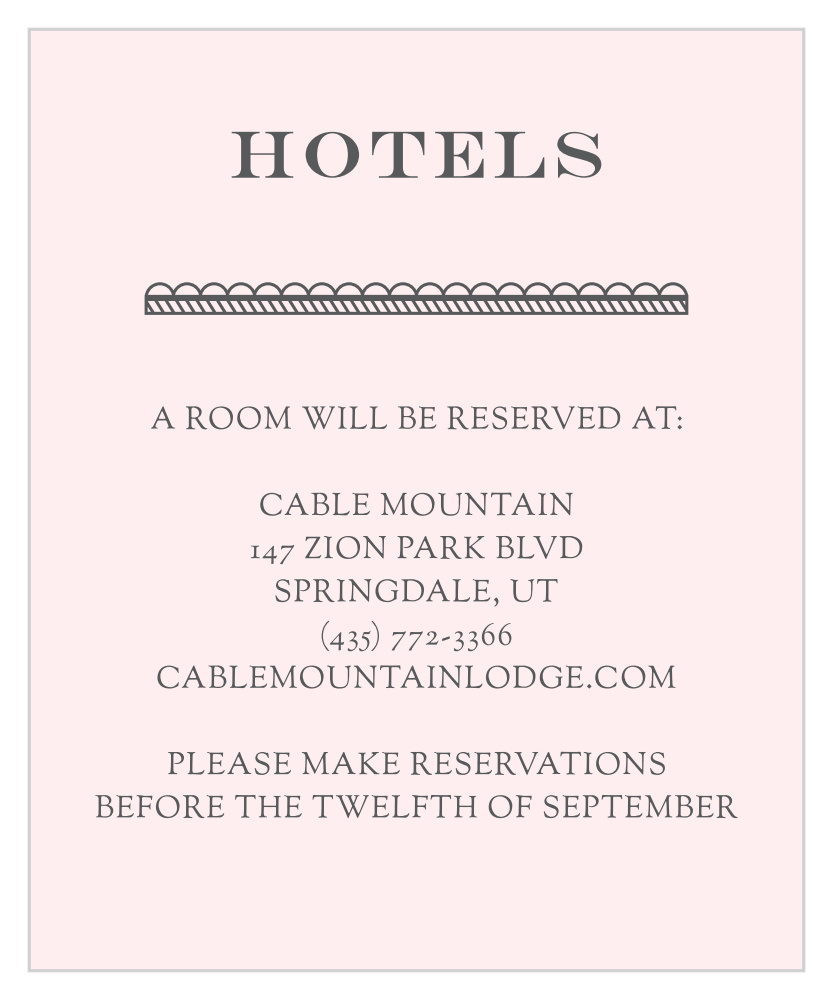Rosette Border Accommodation Cards