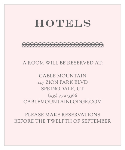 Rosette Border Accommodation Cards