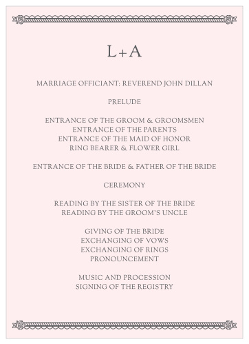Rosette Border Wedding Programs