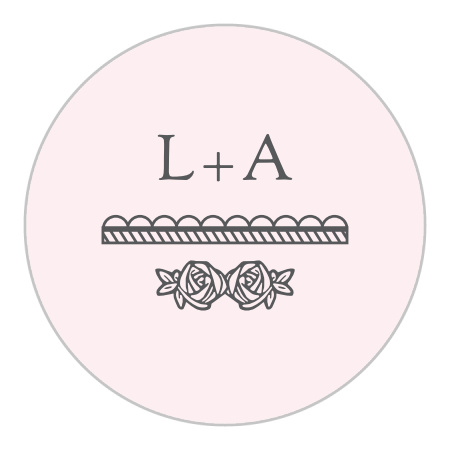Rosette Border Wedding Stickers