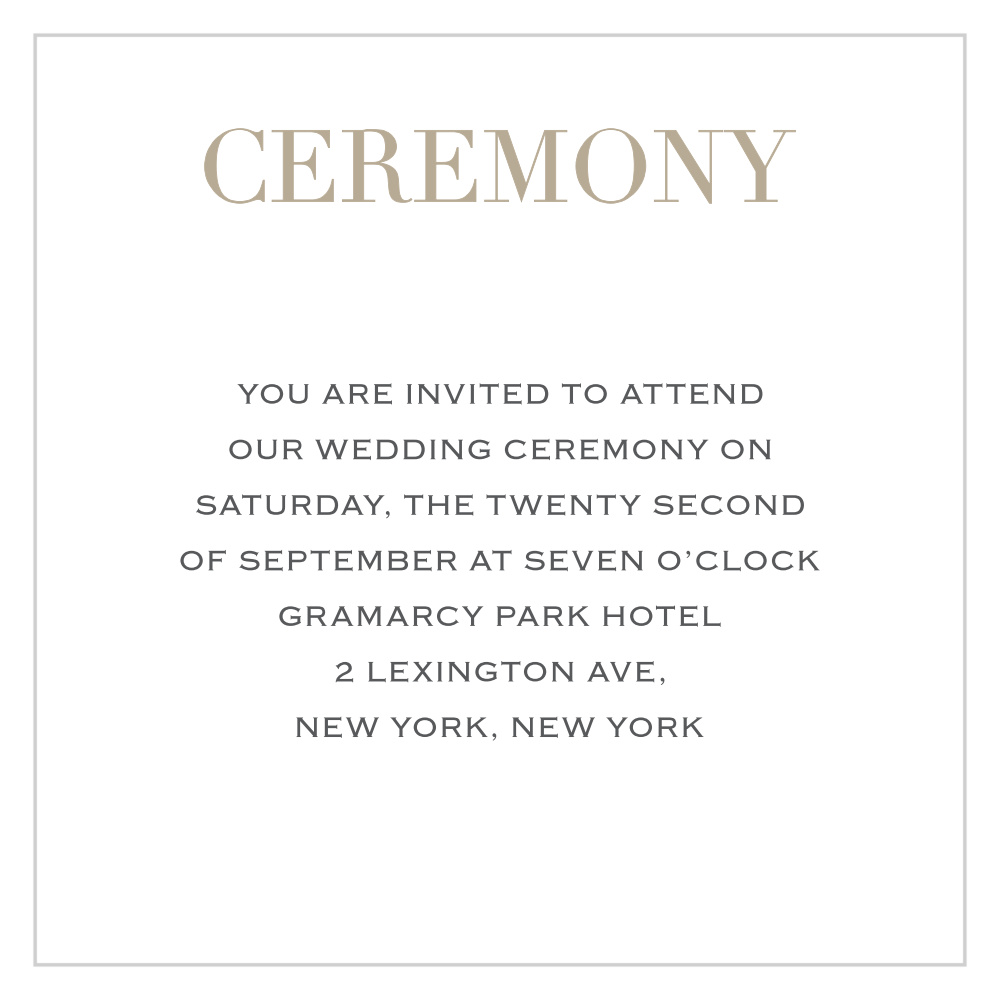 Simply Modern Ceremony Cards