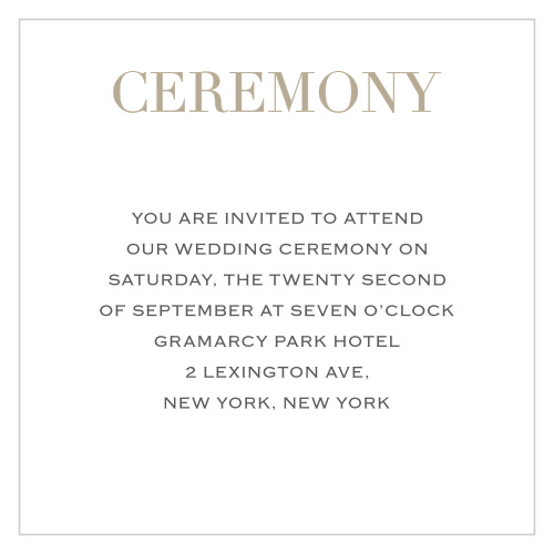Simply Modern Ceremony Cards