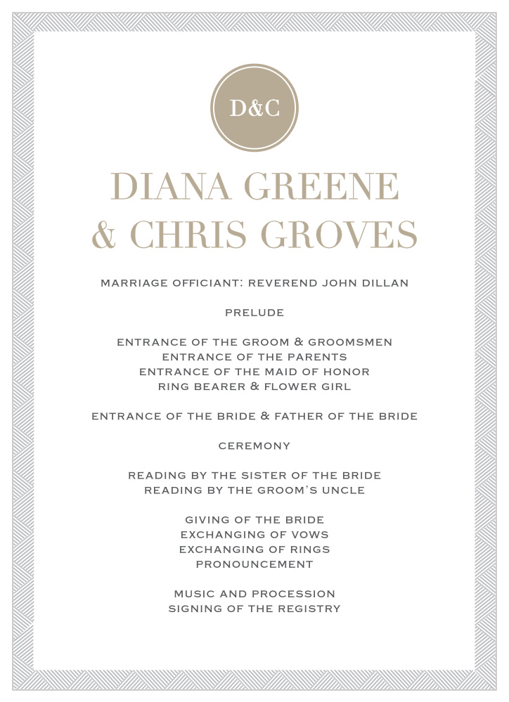 Simply Modern Wedding Programs