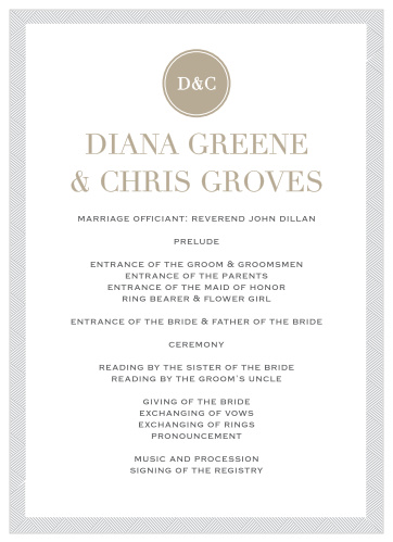 Simply Modern Wedding Programs