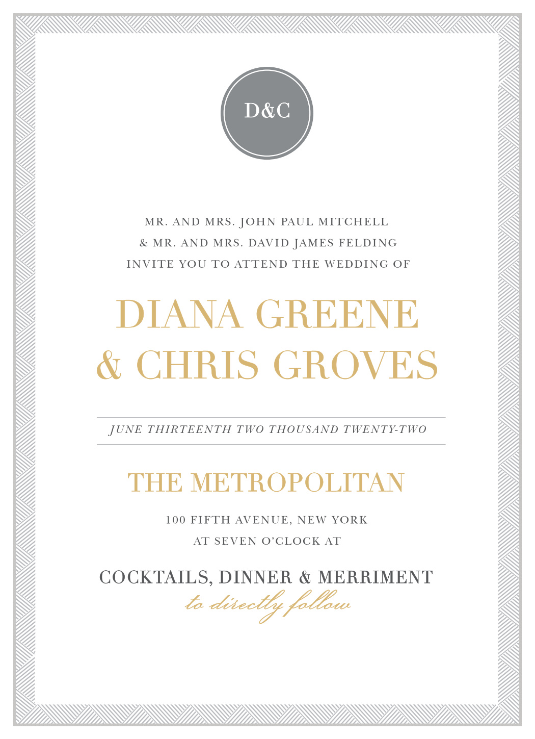 Simply Modern Foil Wedding Invitations