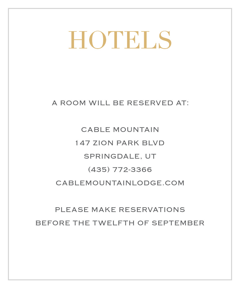 Simply Modern Foil Accommodation Cards