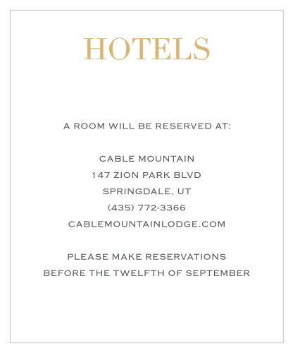 Simply Modern Foil Accommodation Cards