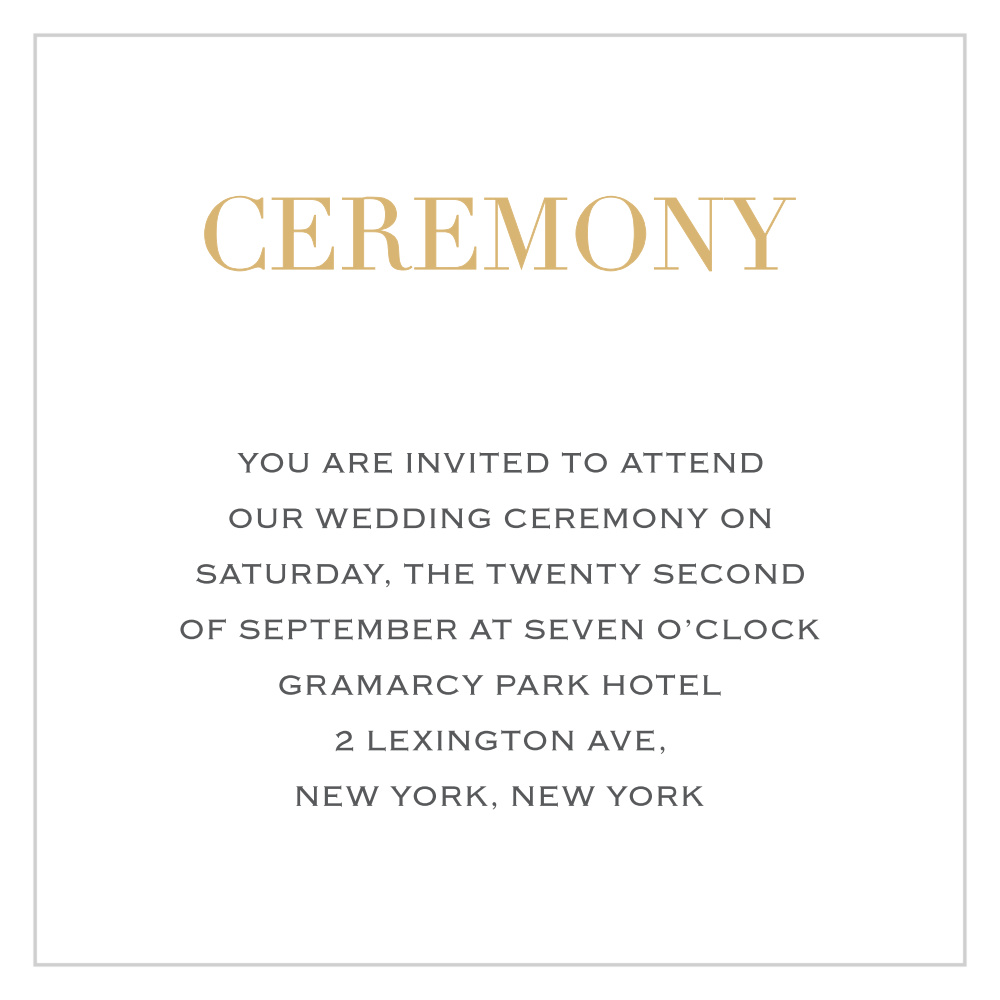 Simply Modern Foil Ceremony Cards