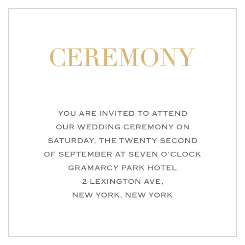 Simply Modern Foil Ceremony Cards