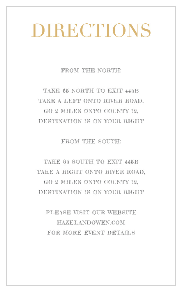 Simply Modern Foil Direction Cards