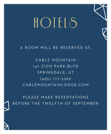 Modern Deco Accommodation Cards