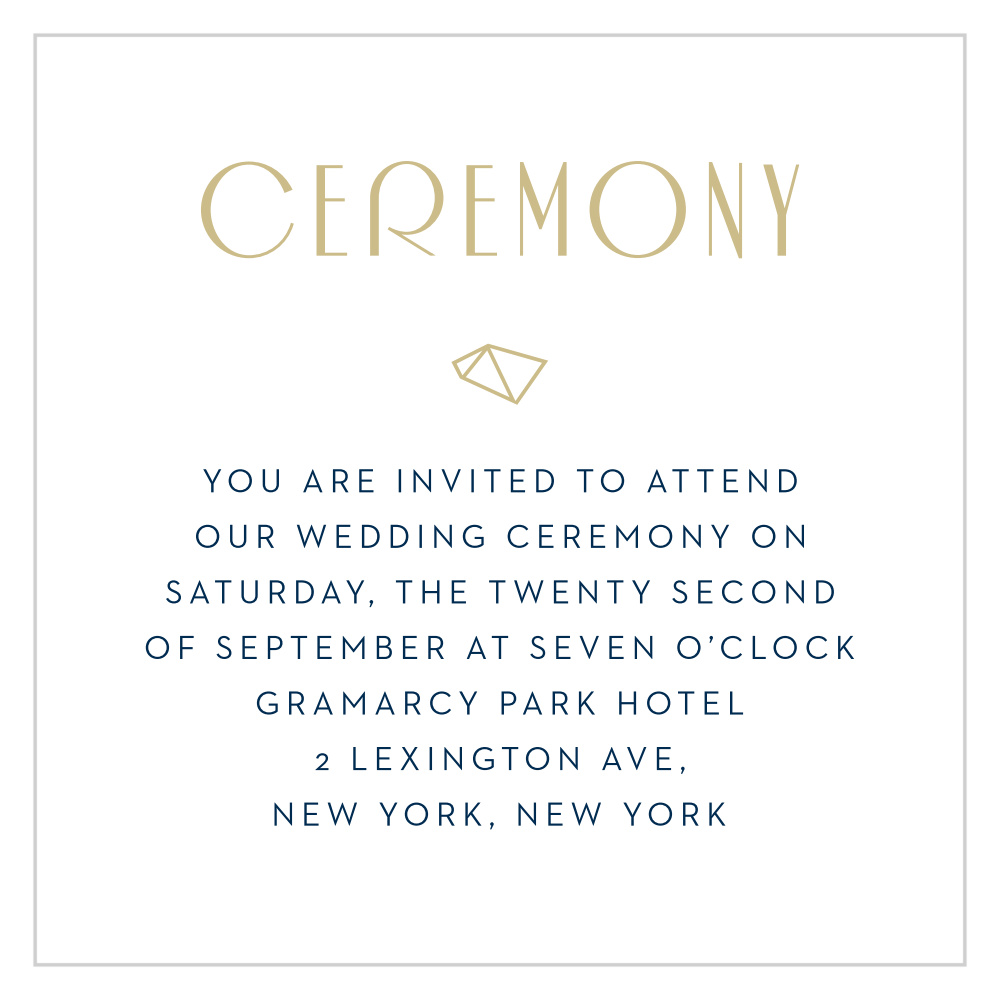 Modern Deco Ceremony Cards
