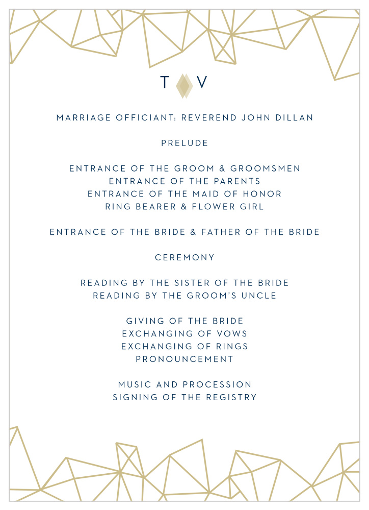 Modern Deco Wedding Programs