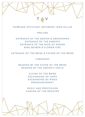 Modern Deco Wedding Programs