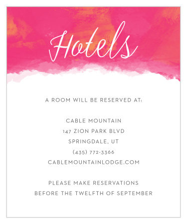 Splashy Watercolor Accommodation Cards