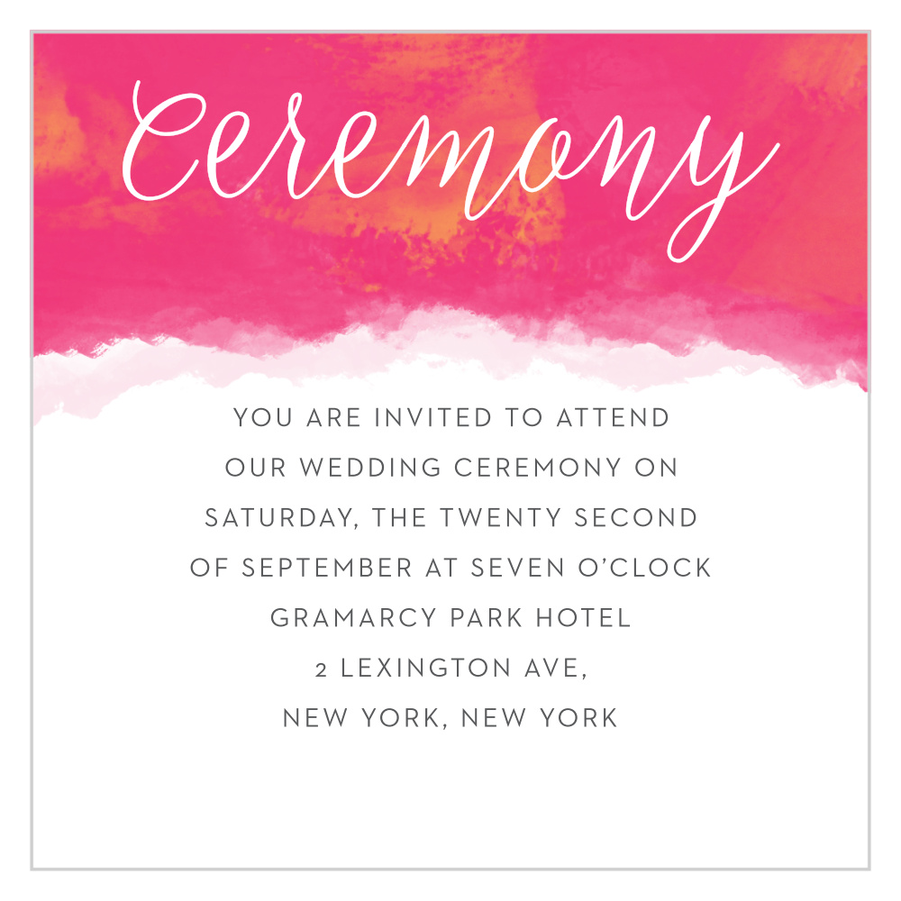Splashy Watercolor Ceremony Cards