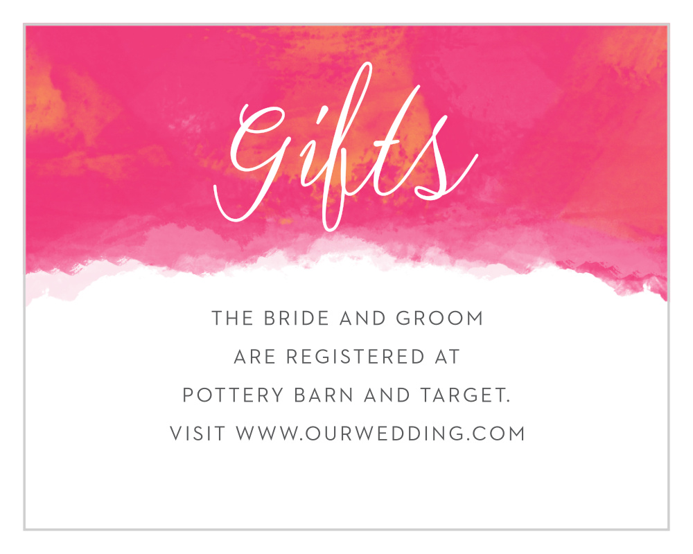 Splashy Watercolor Registry Cards