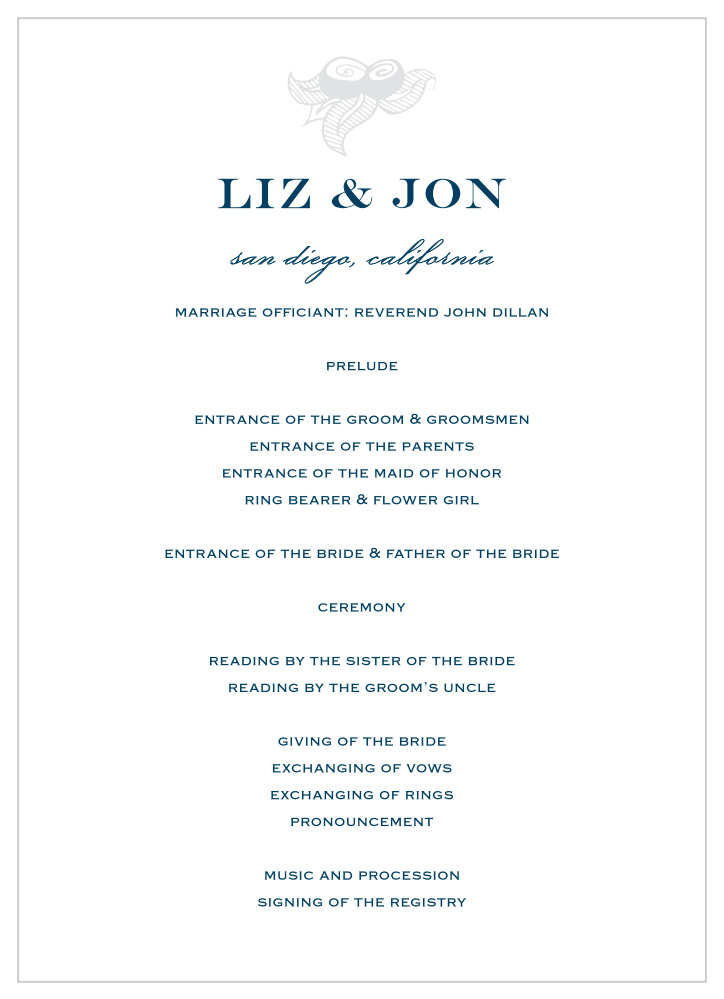 Botanic Border Wedding Programs