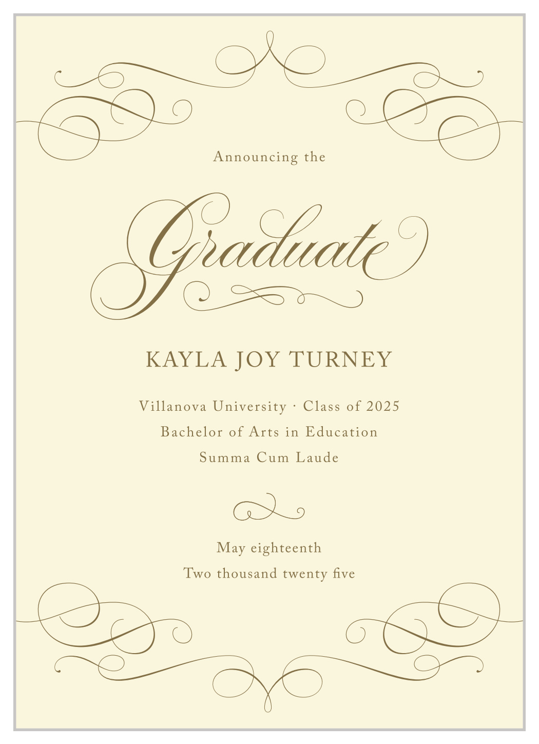 Flourished Elegance Graduation Announcements