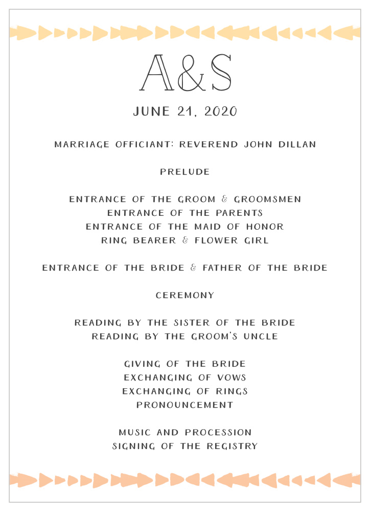 Brooklyn Loft Wedding Programs