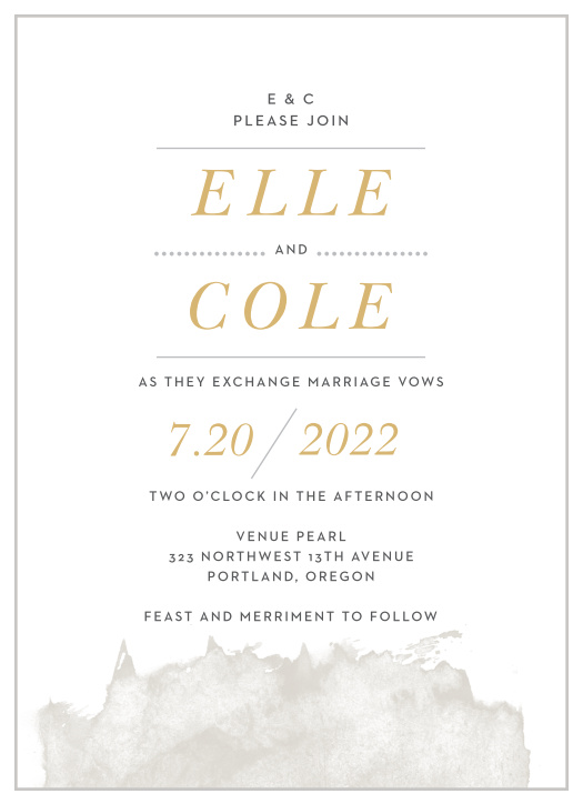 Our Modern Gold Foil Wedding Invitations provide a modern twist for a traditional event.