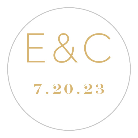 Modern Gold Foil Wedding Stickers