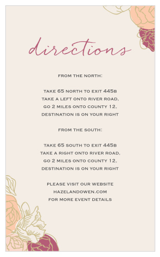 Elegant Blooms Direction Cards