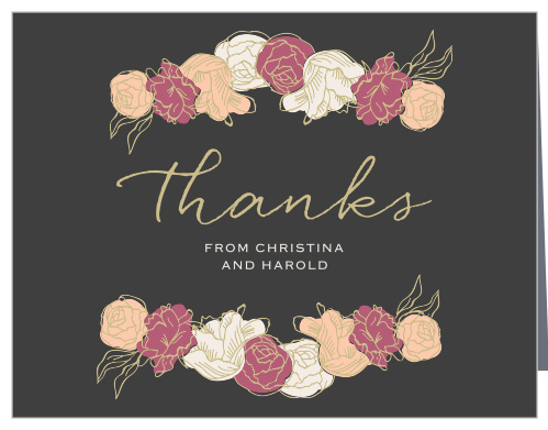 Elegant Blooms Wedding Thank You Cards