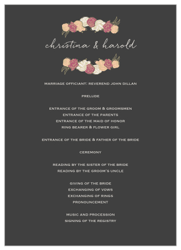Elegant Blooms Wedding Programs