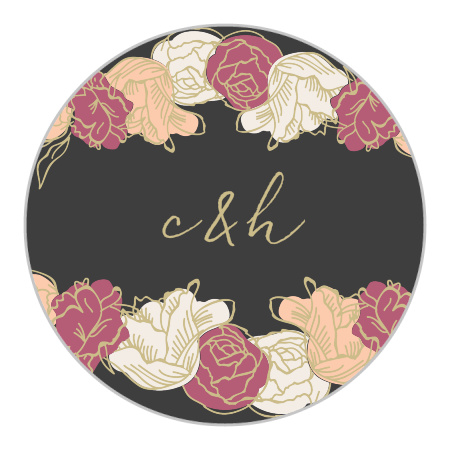 Elegant Blooms Wedding Stickers