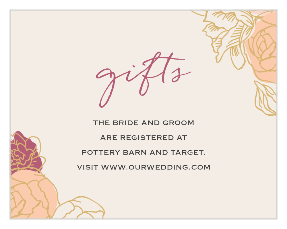 Elegant Blooms Foil Registry Cards