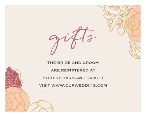 Elegant Blooms Foil Registry Cards