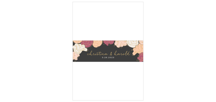 Elegant Blooms Foil Wedding Belly Bands