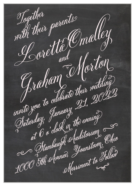 Elegant Chalkboard Wedding Invitations