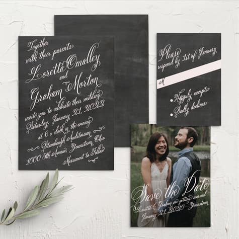 Elegant Chalkboard Wedding Invitations