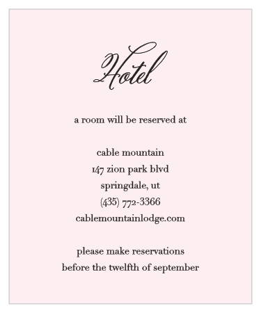 Elegant Chalkboard Accommodation Cards