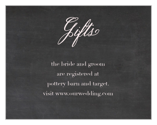 Elegant Chalkboard Registry Cards