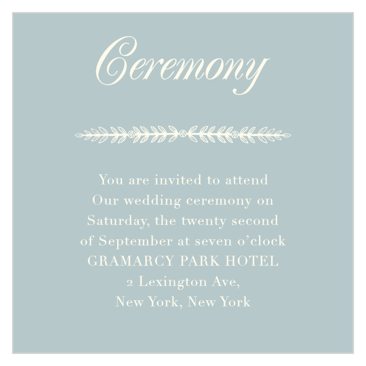 In Cursive Ceremony Cards