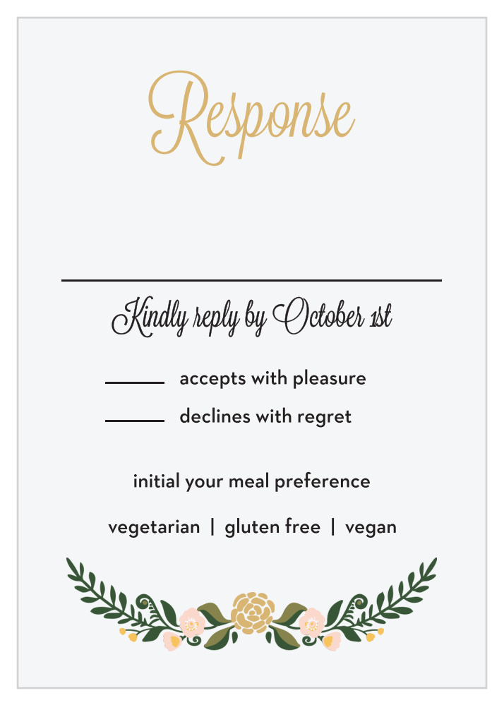 Laurel Crown Foil Response Cards