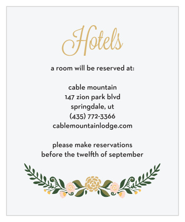 Laurel Crown Foil Accommodation Cards