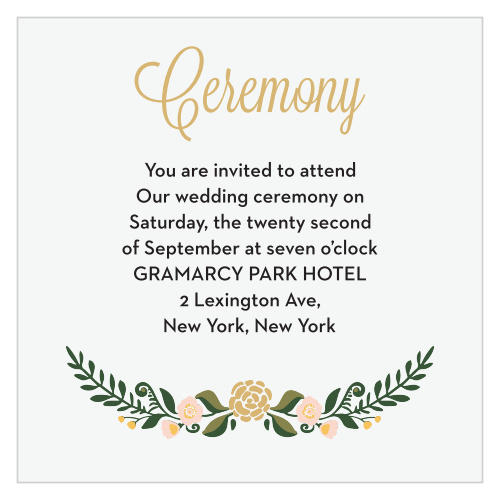 Laurel Crown Foil Ceremony Cards