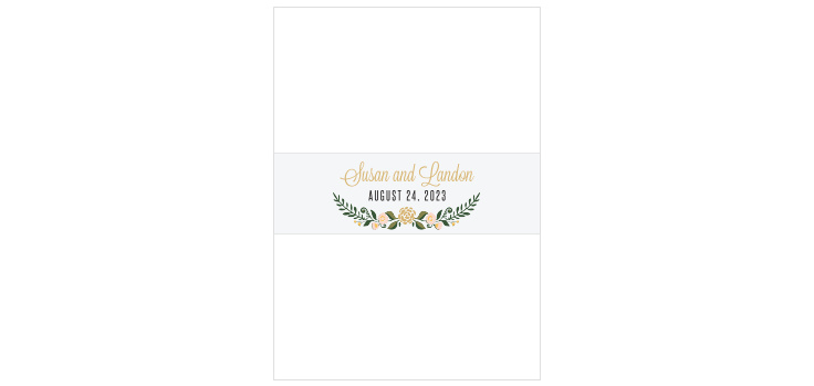 Laurel Crown Foil Wedding Belly Bands